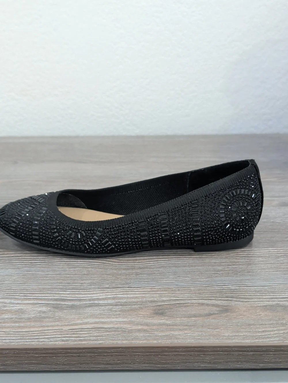 Near New Thalia Sodi KARLI Black Embellished Slip On Ballet Flats 8